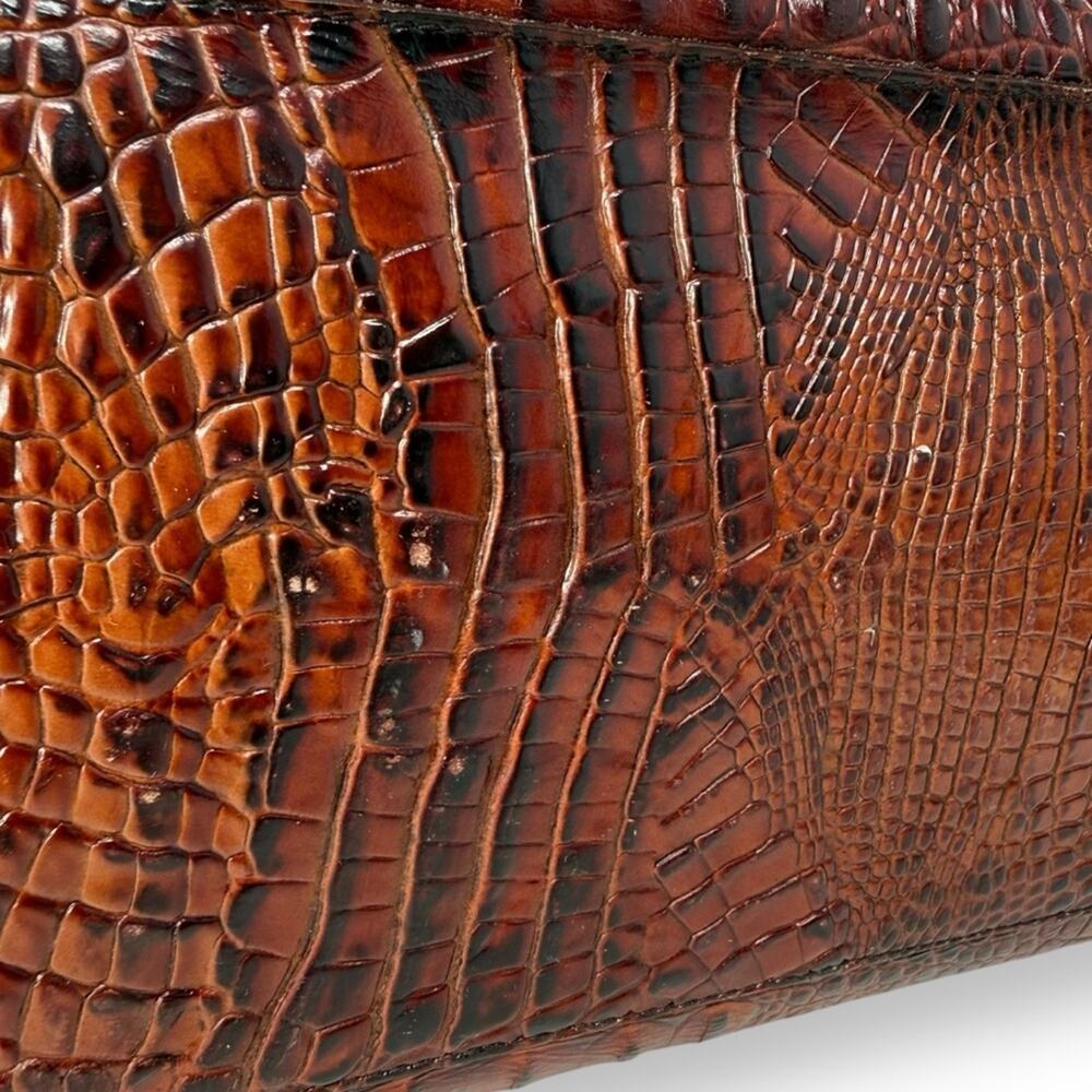 Brahmin Medium Asher Tote Crocodile Embossed Pecan Melbourne Brown - Picture 7 of 13